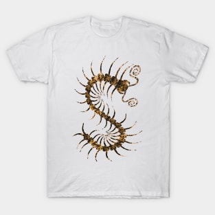 Black on Yellow Ornate Centipede T-Shirt